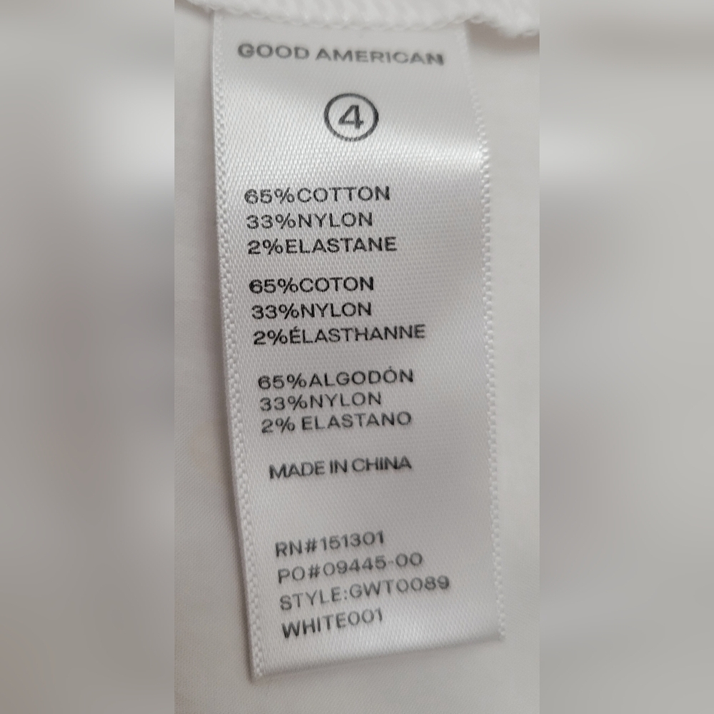 Good American Classic White Button Up Shirt/Blouse | Size 4 - Picture 4 of 5